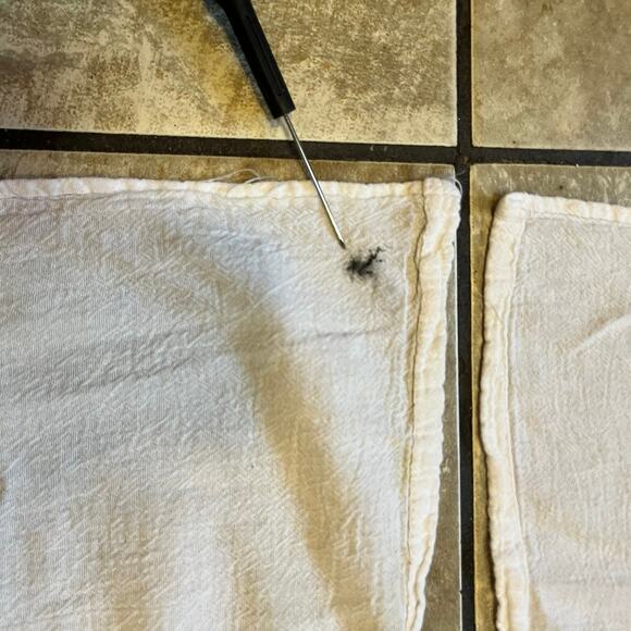 Handmade Patchwork Tea Towels Snail Pinwheel Applique Oversized Cotton Set 2 - Picture 11 of 11